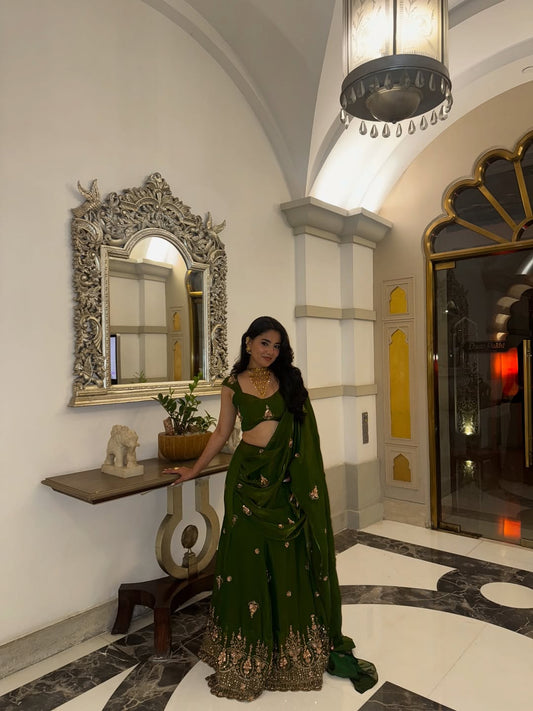 Emerald Royale Draped Lehenga