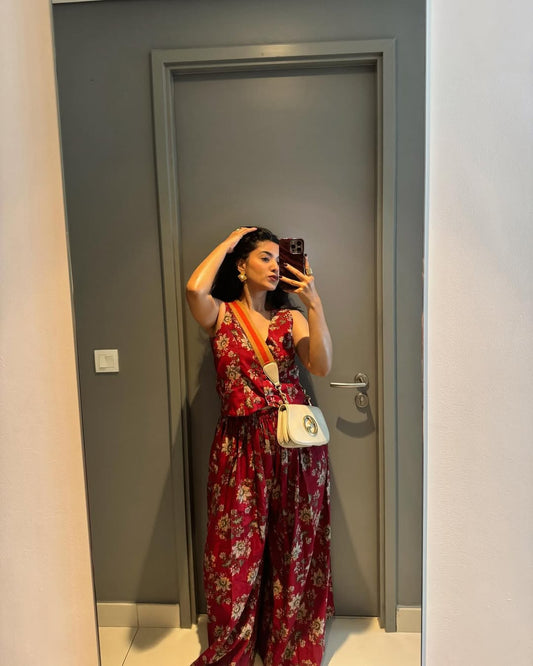 Crimson Bloom Co-ord Set