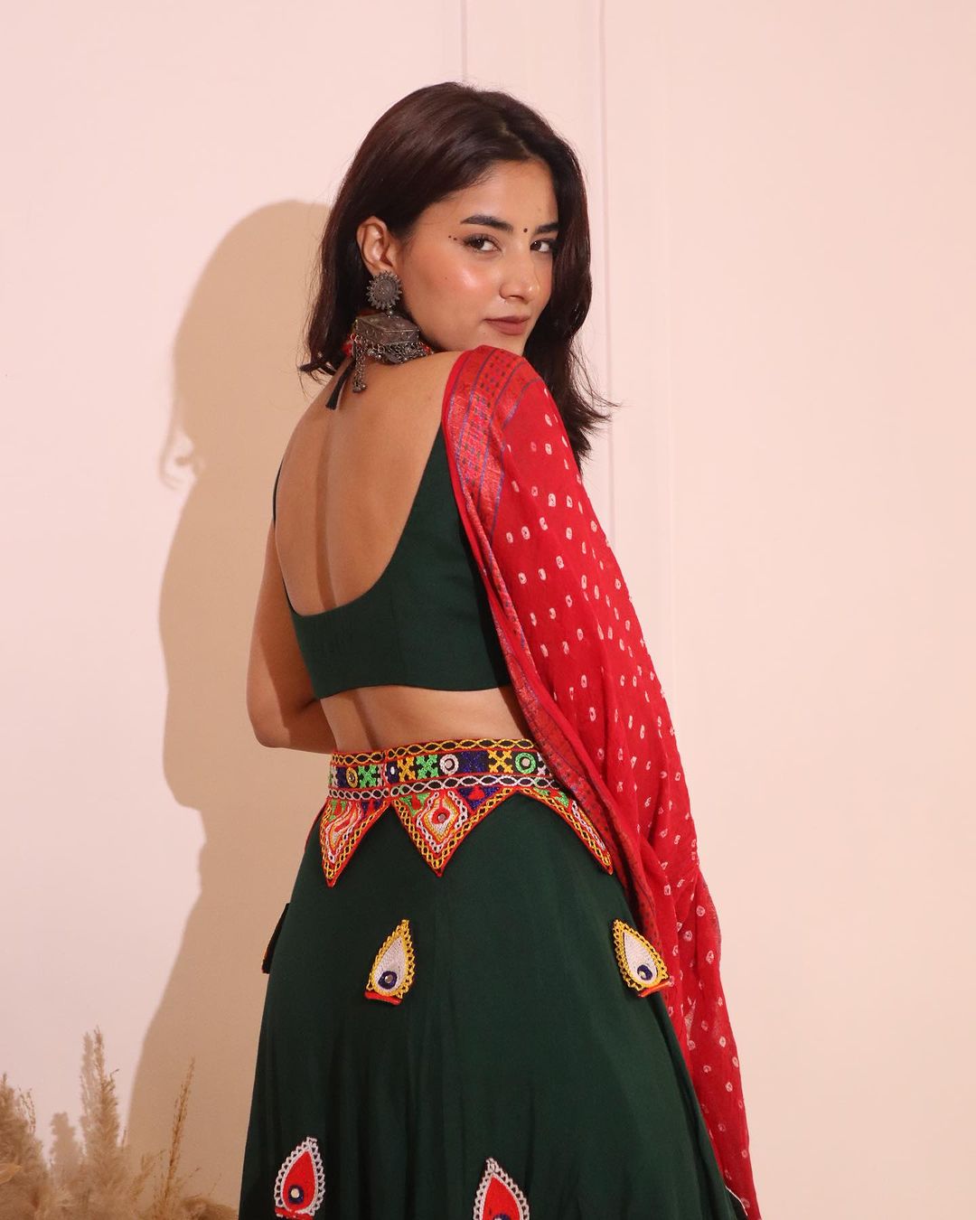 Navratri  Dark green lehenga