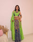 Navratri Green blue lehenga (only Belt)