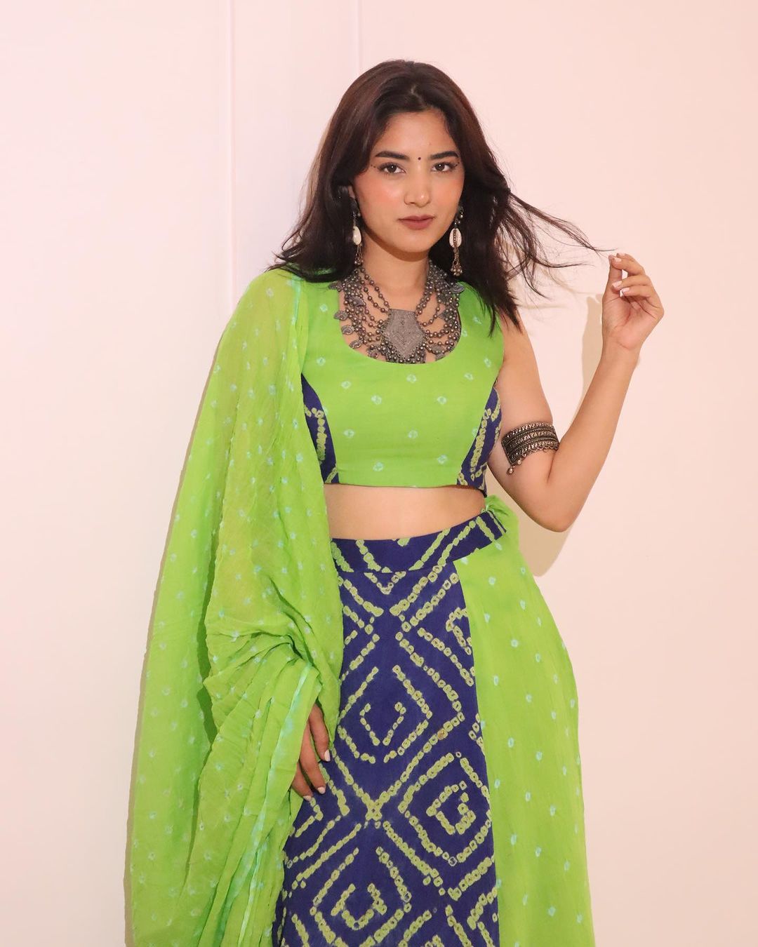 Navratri Green blue lehenga ( without Belt)