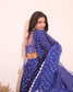 Embroidery Blue Bandhani lehenga