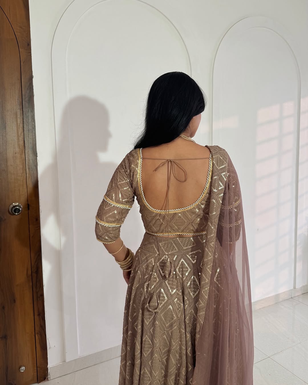 Dusty Rose Mocha Lehenga