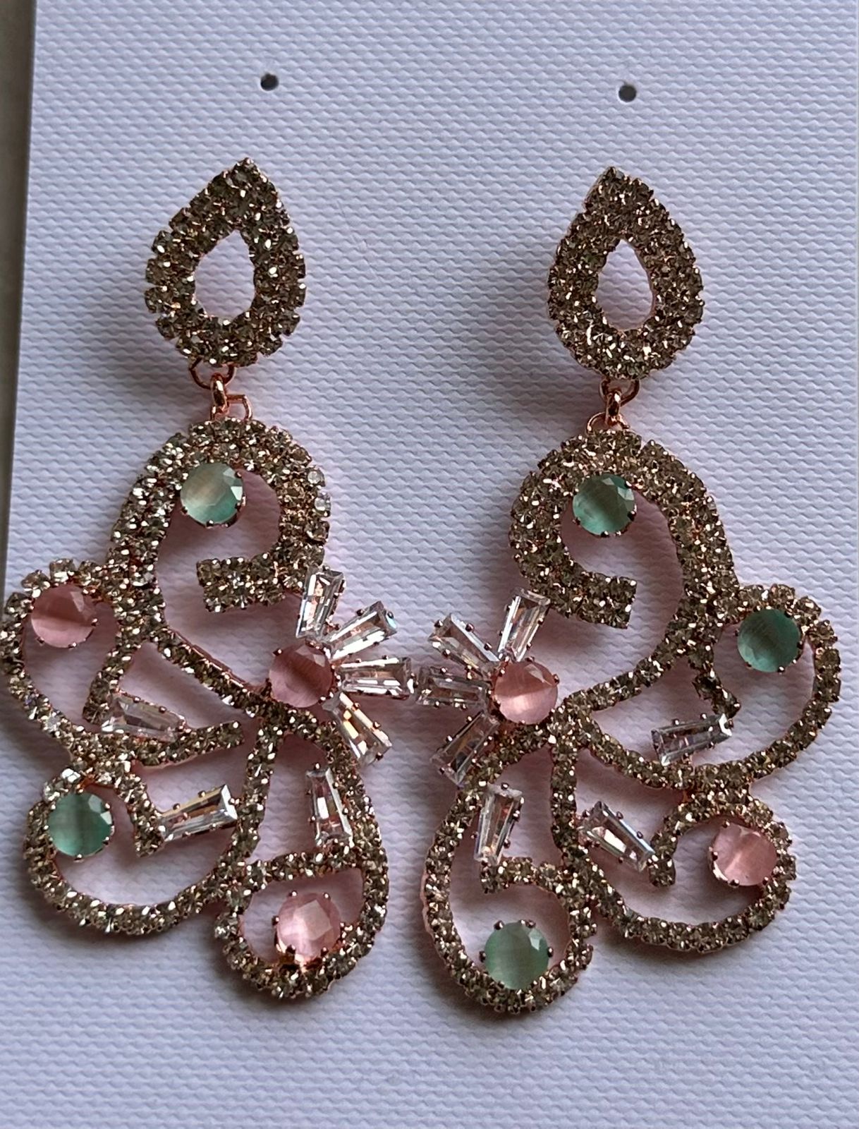 Pastel Green & Pink Ear DROP