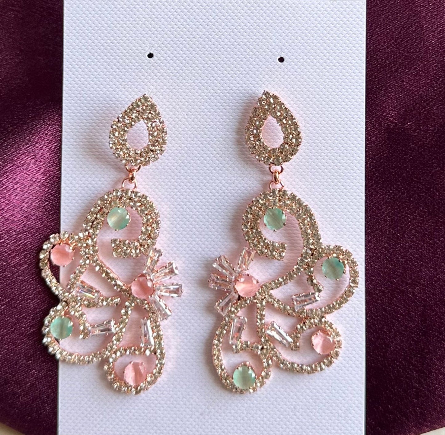 Pastel Green & Pink Ear DROP