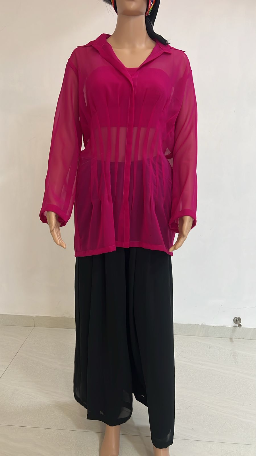 Sheer Glam Fuchsia Shirt (Only Shirt)