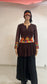 Rich chocolate-brown peplum kurta (Only Kurta)
