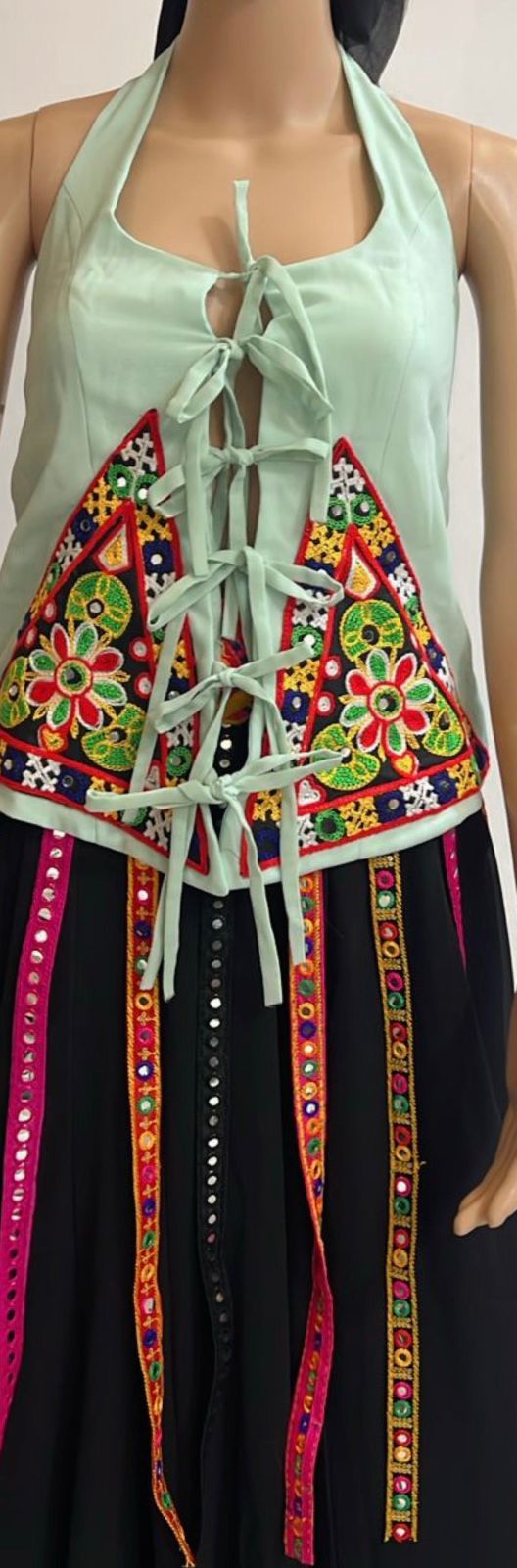 Mint Green Tie-Up Chaniya Choli