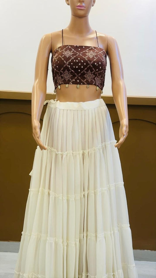 Brown Bandhani Blouse (Only Blouse)