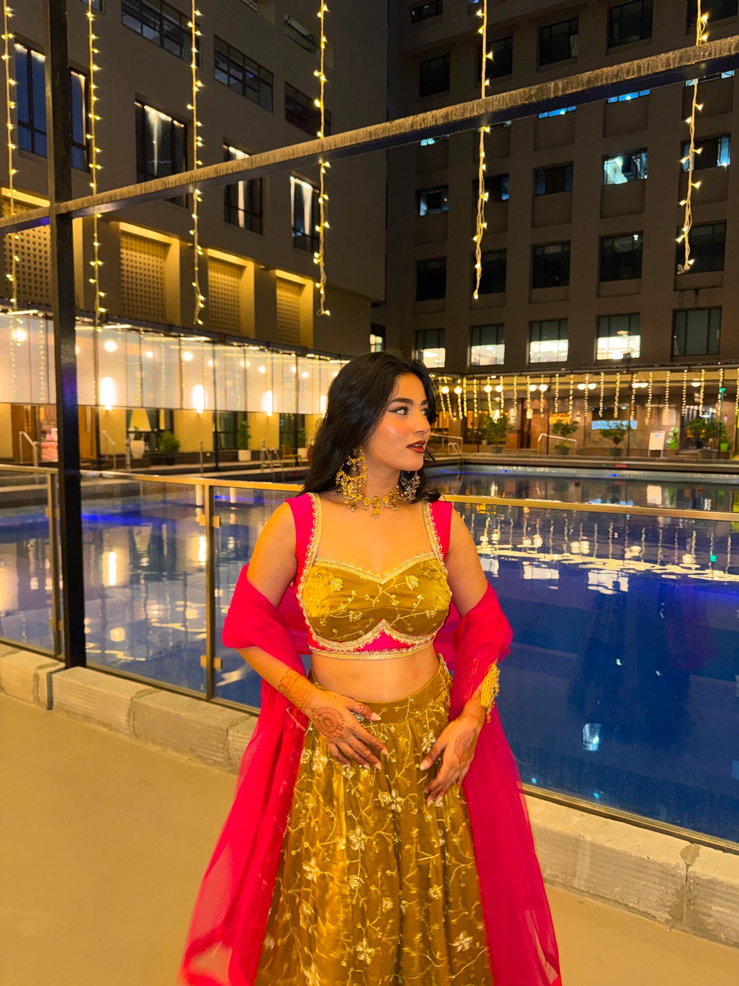 Antique Gold Embroidered Lehenga
