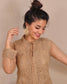 3 piece dusty brown gown set