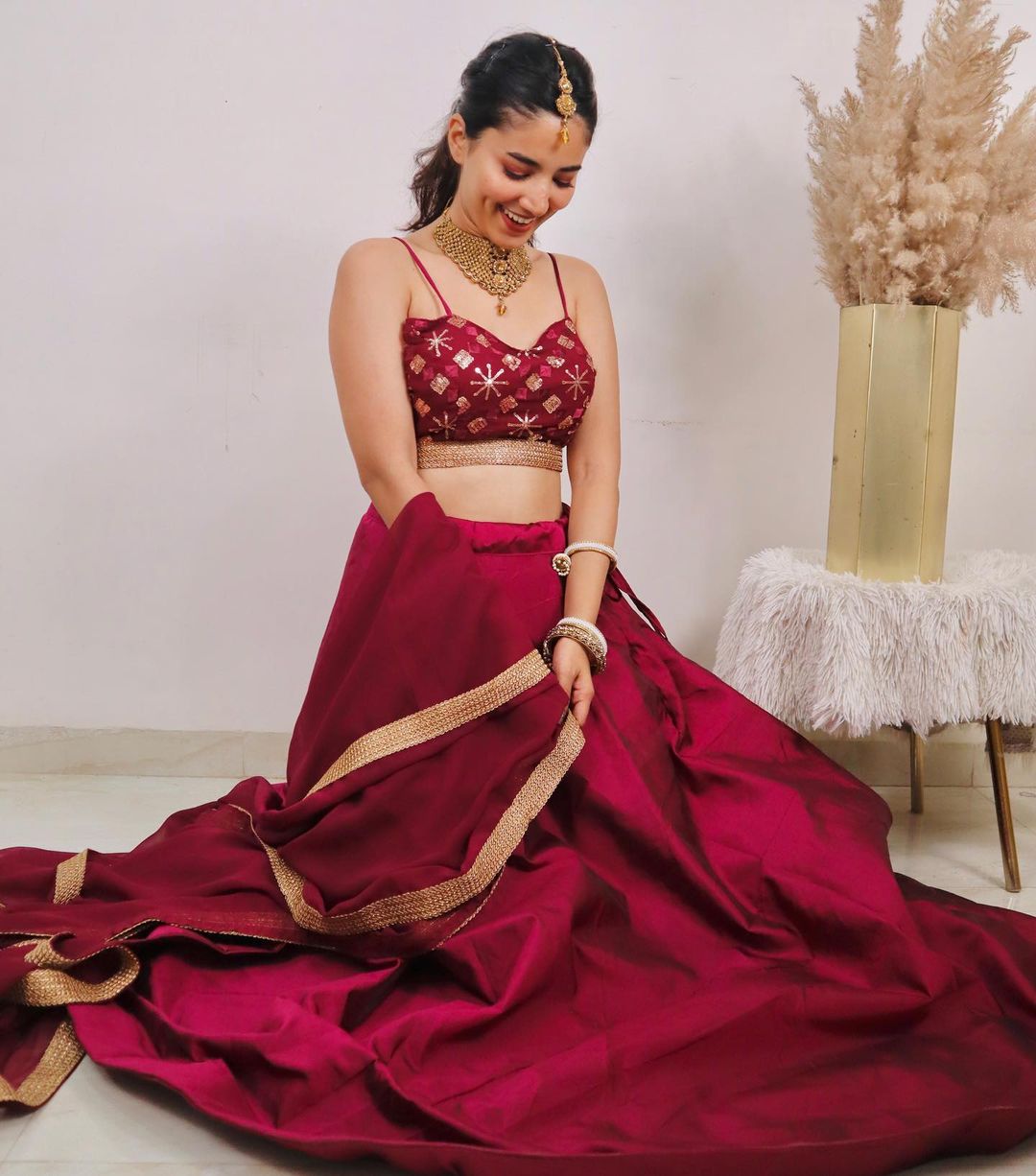 ✨Wine Lehenga✨