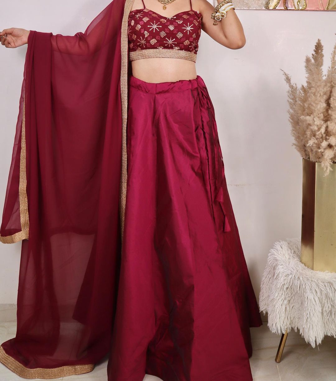 ✨Wine Lehenga✨