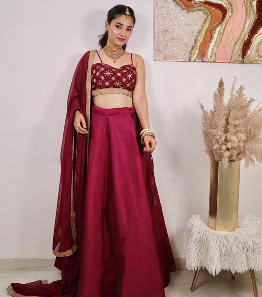 ✨Wine Lehenga✨