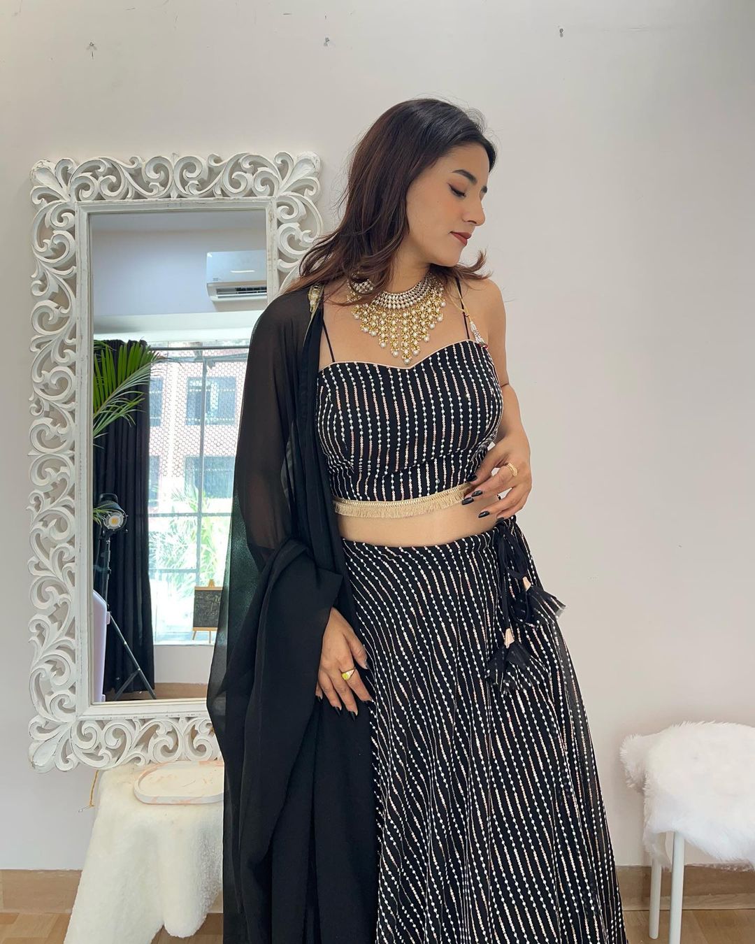 Black truffle lehenga