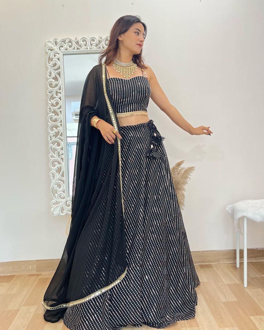 Black truffle lehenga