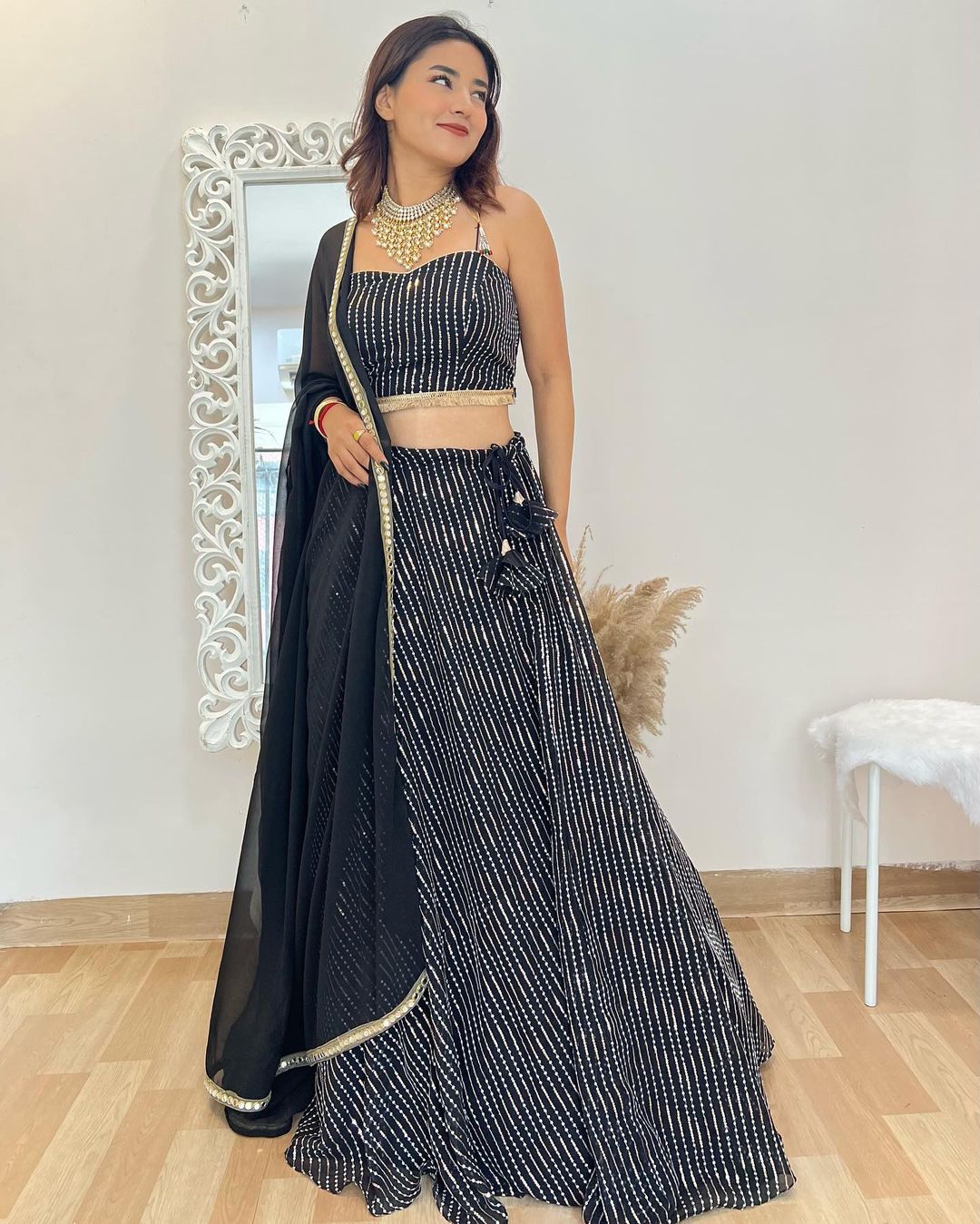 Black truffle lehenga