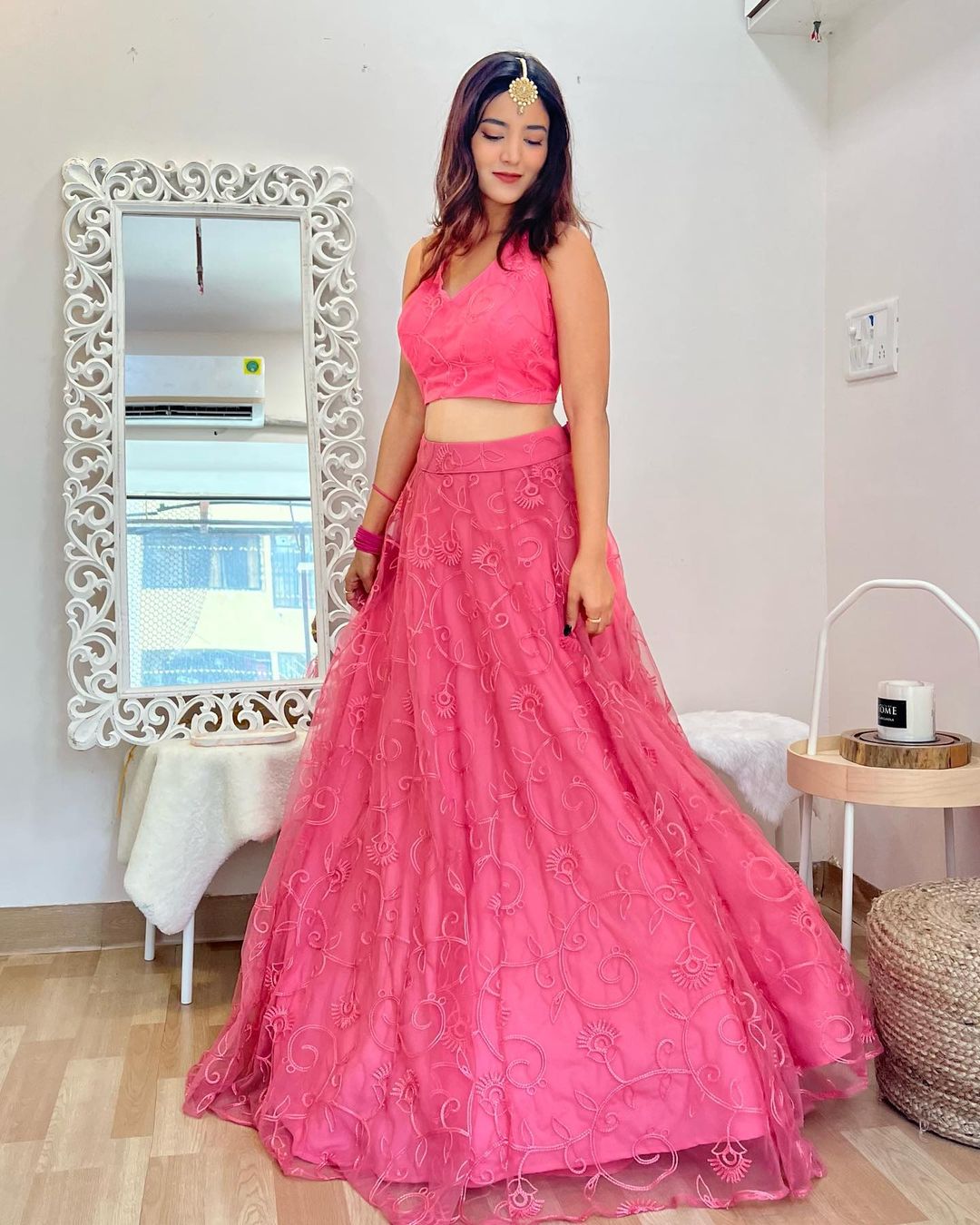 Rose lehenga