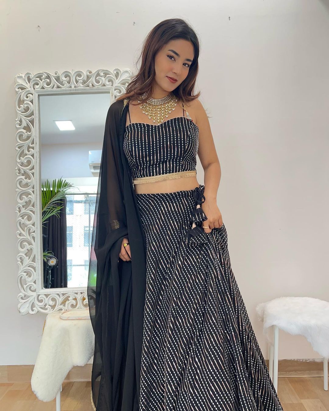 Black truffle lehenga