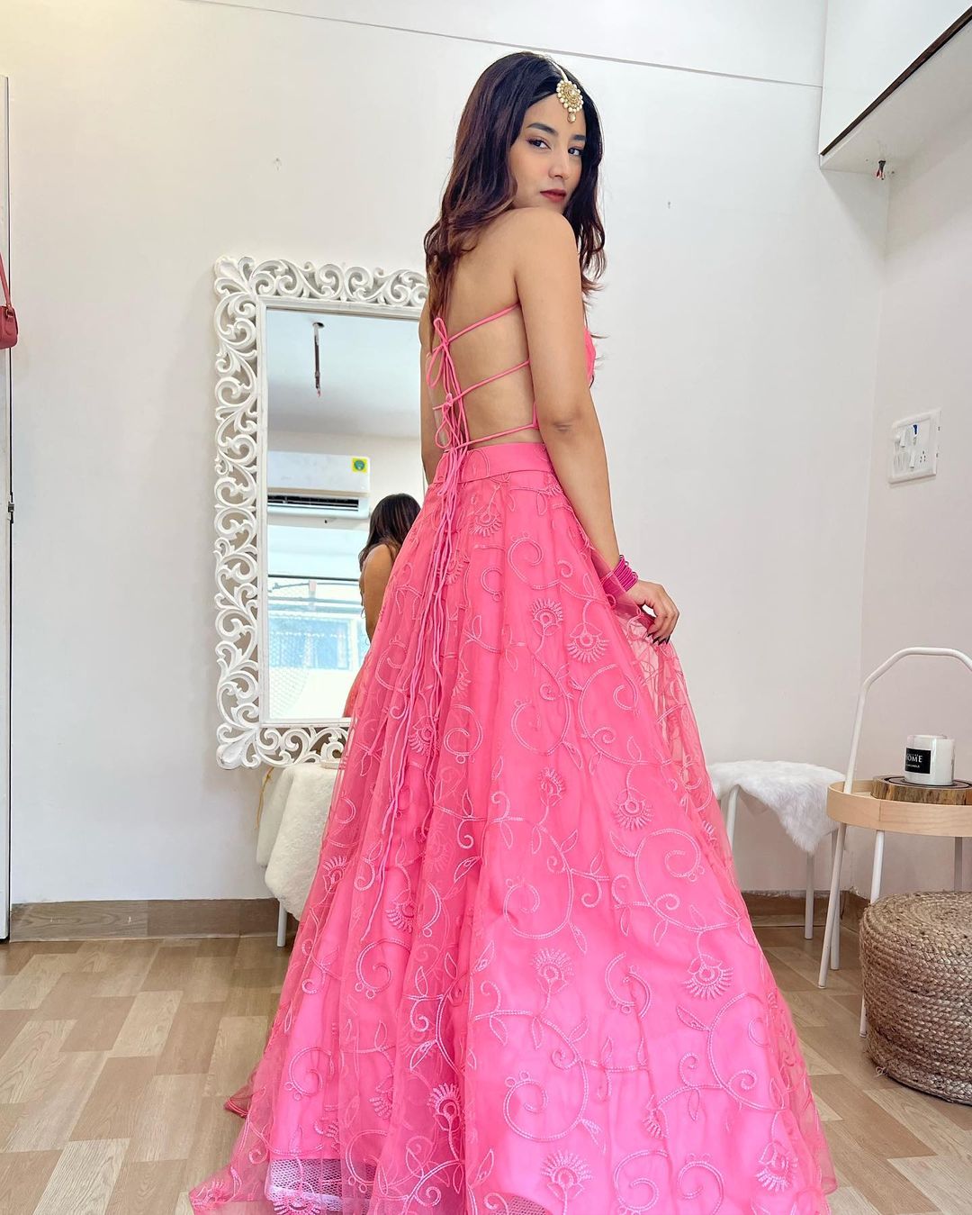 Rose lehenga