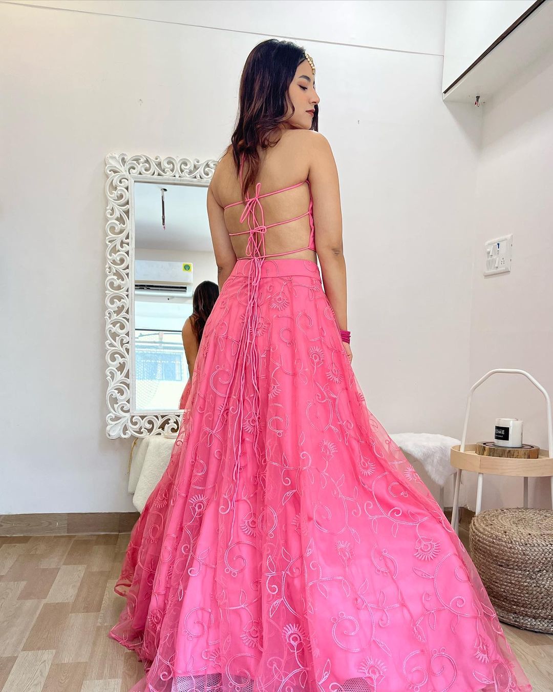 Rose lehenga