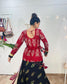 Cotton Red Black Lehenga