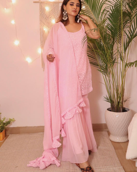 Baby Pink Sharara Set