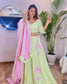 Pink-Green Chikken Lehenga