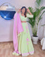 Pink-Green Chikken Lehenga