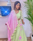 Pink-Green Chikken Lehenga