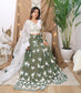 Green white wrapped lehenga