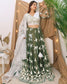 Green white wrapped lehenga