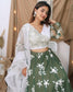 Green white wrapped lehenga