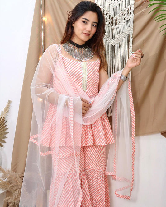 Soft Pink Leheriya Suit