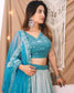 Blue sequin Two-Shade lehenga