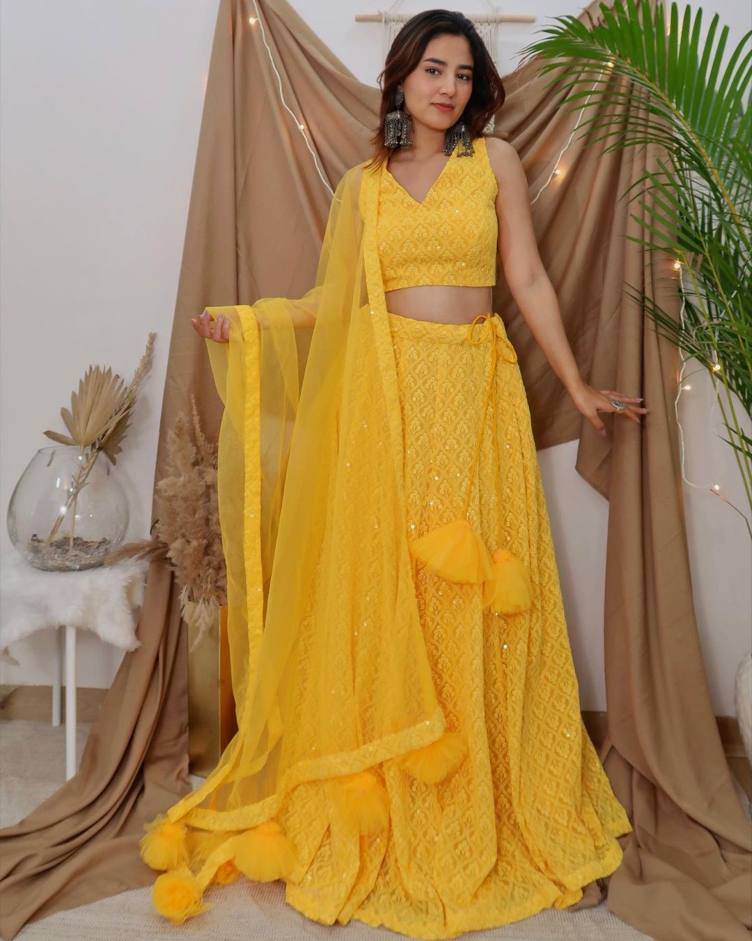 Sunshine chikankari lehenga