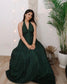 Dark green shimmer gown