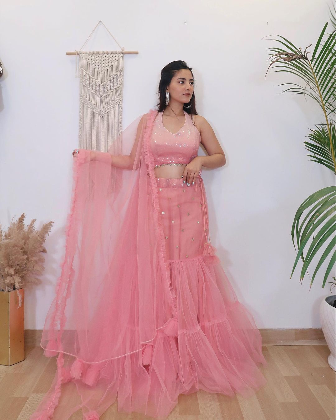 Baby pink fairy lehenga