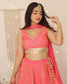 Backless pink lehenga