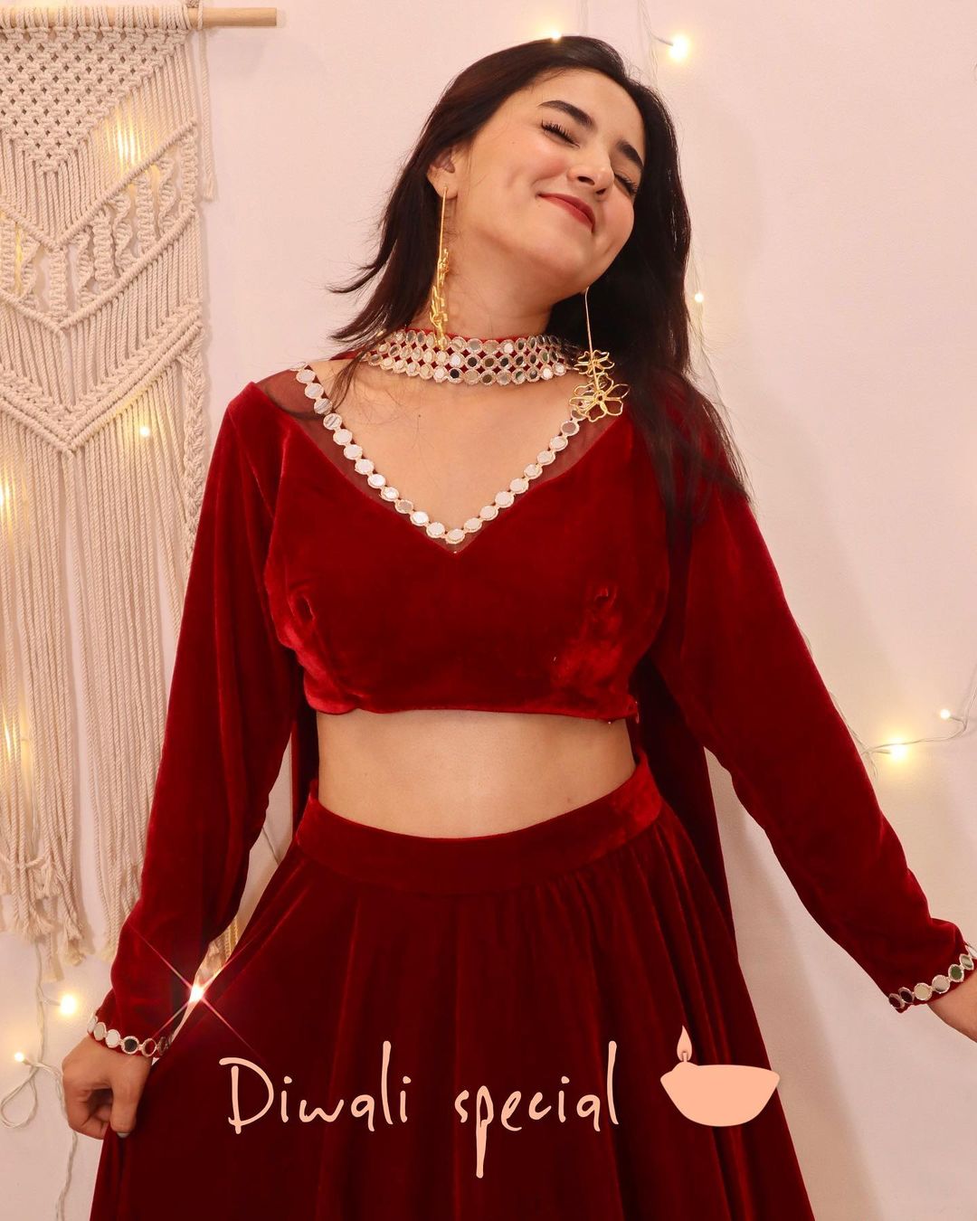 Red Velvet Lehenga