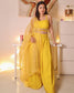 Yellow Plazzo Kurta Set with tassels