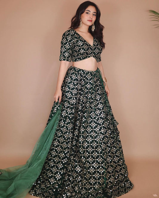 Emerald green lehenga