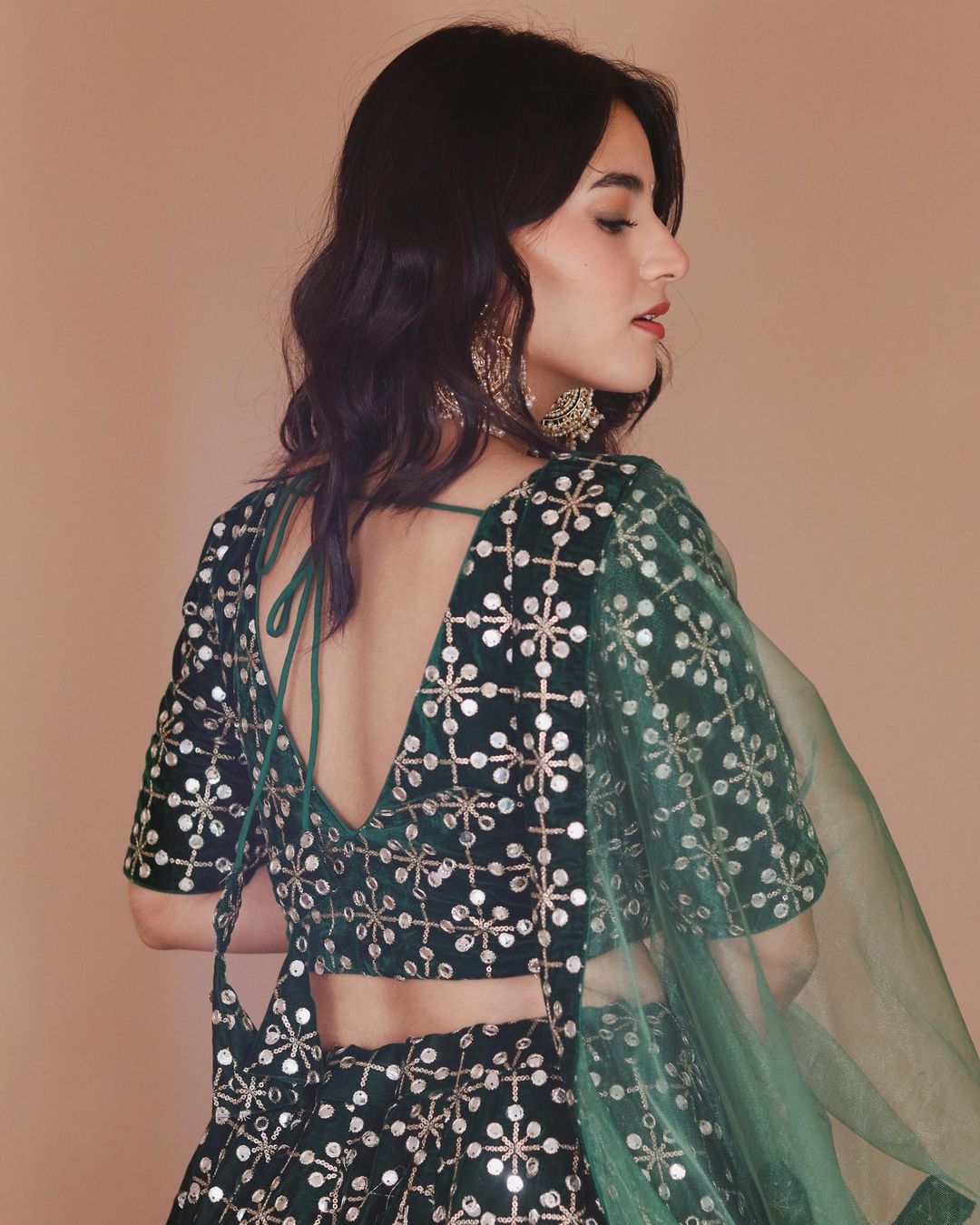 Emerald green lehenga