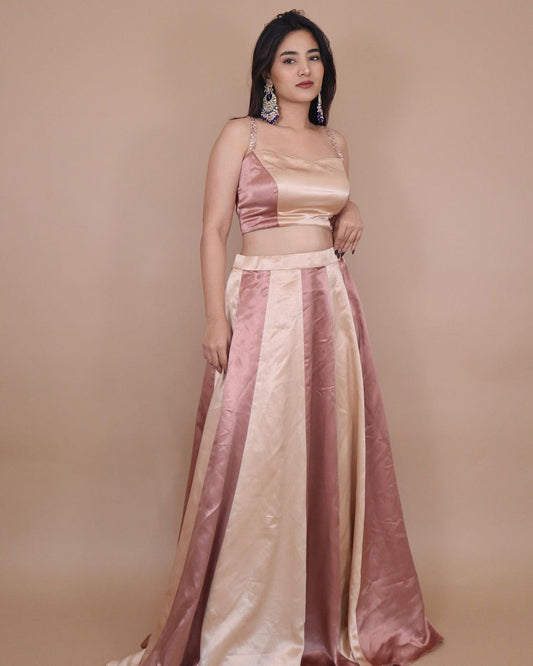 Two shade satin lehenga