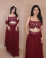 Maroon Dhoti Skirt