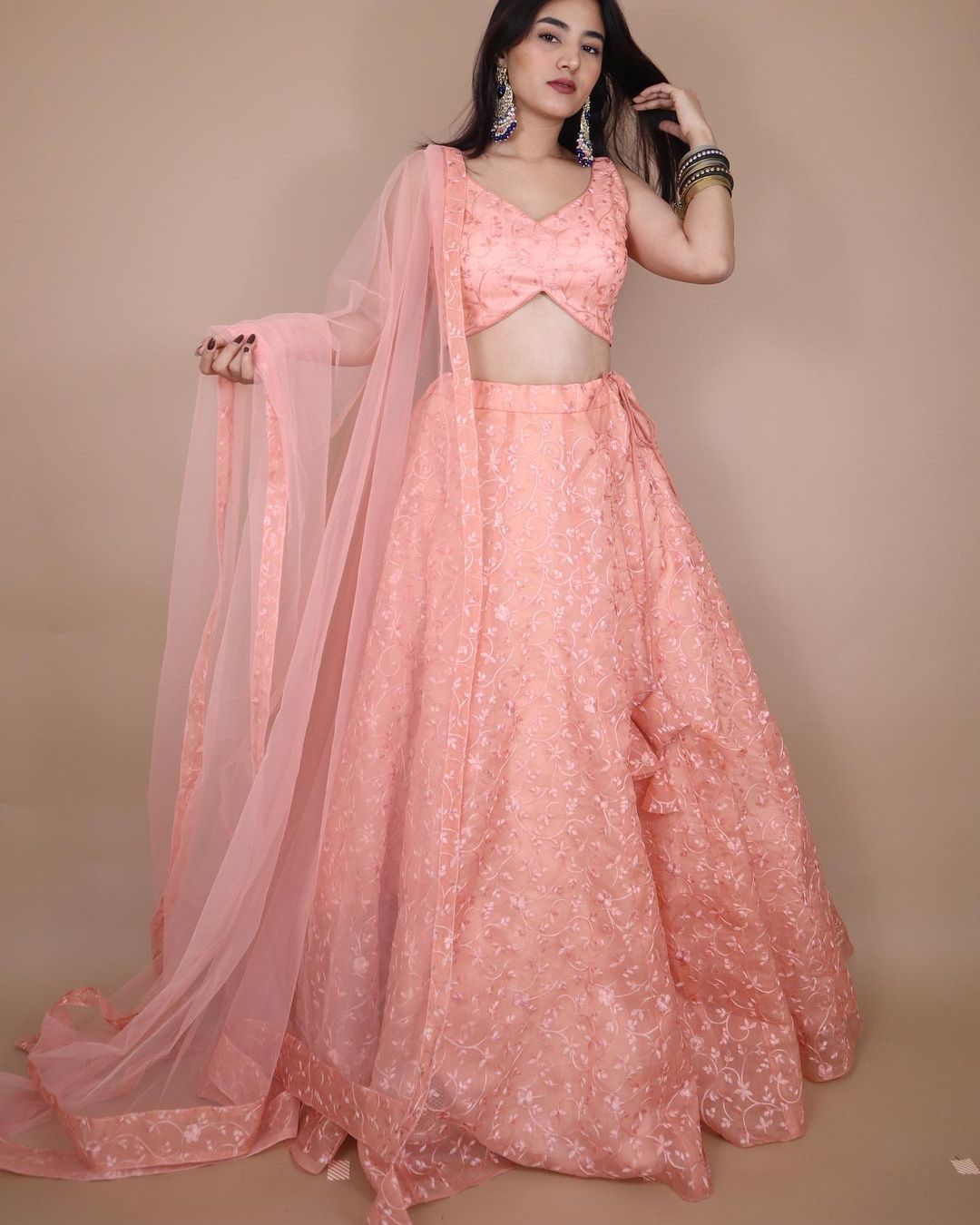 Peach lehenga