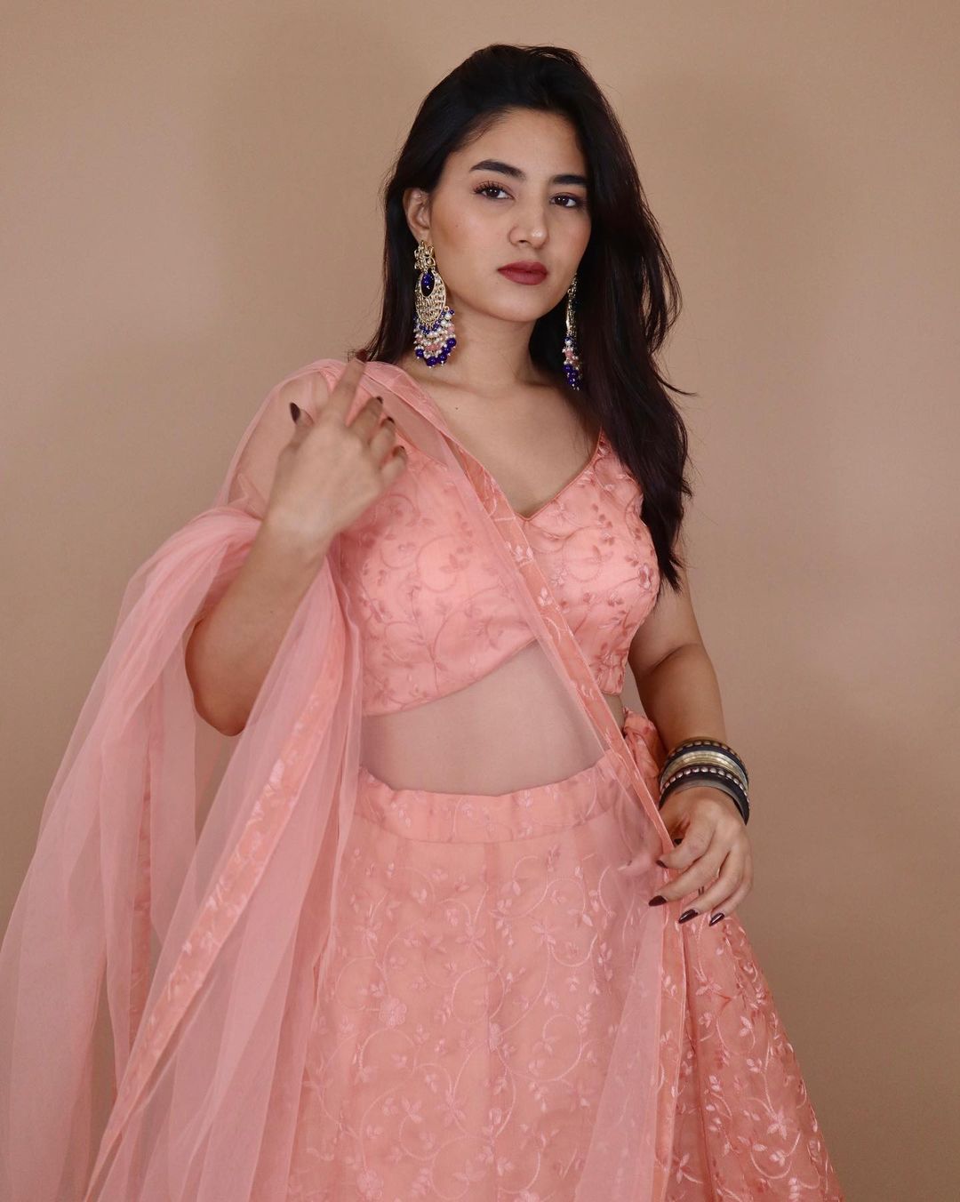 Peach lehenga