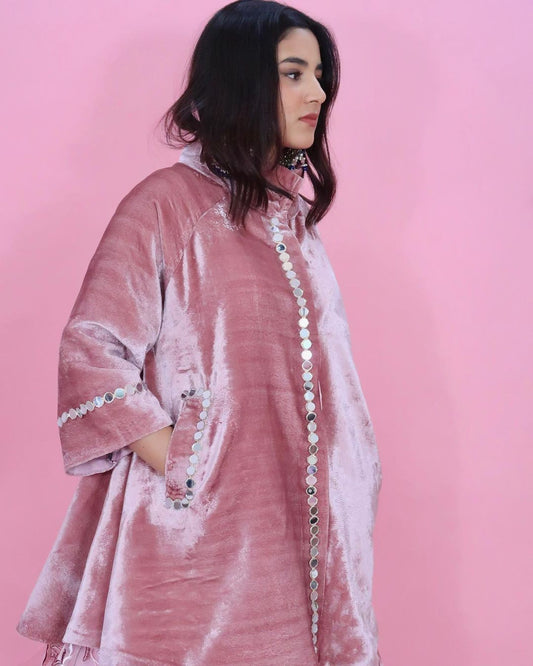 Pink Velvet jacket with mirror(Only Jacket)