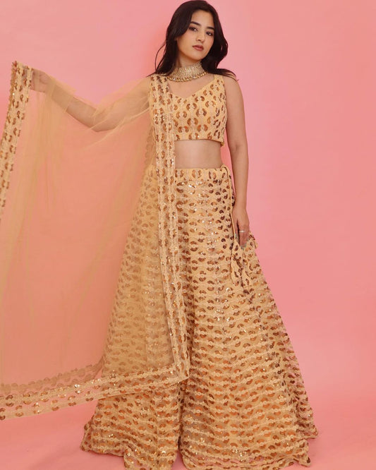 Golden Sequin lehenga