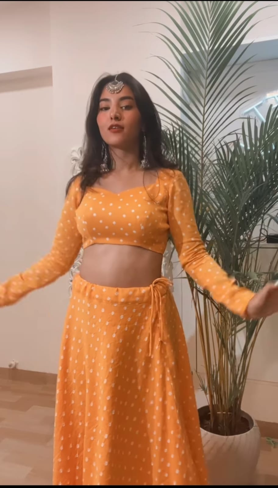 Yellow Bandhani Lehenga